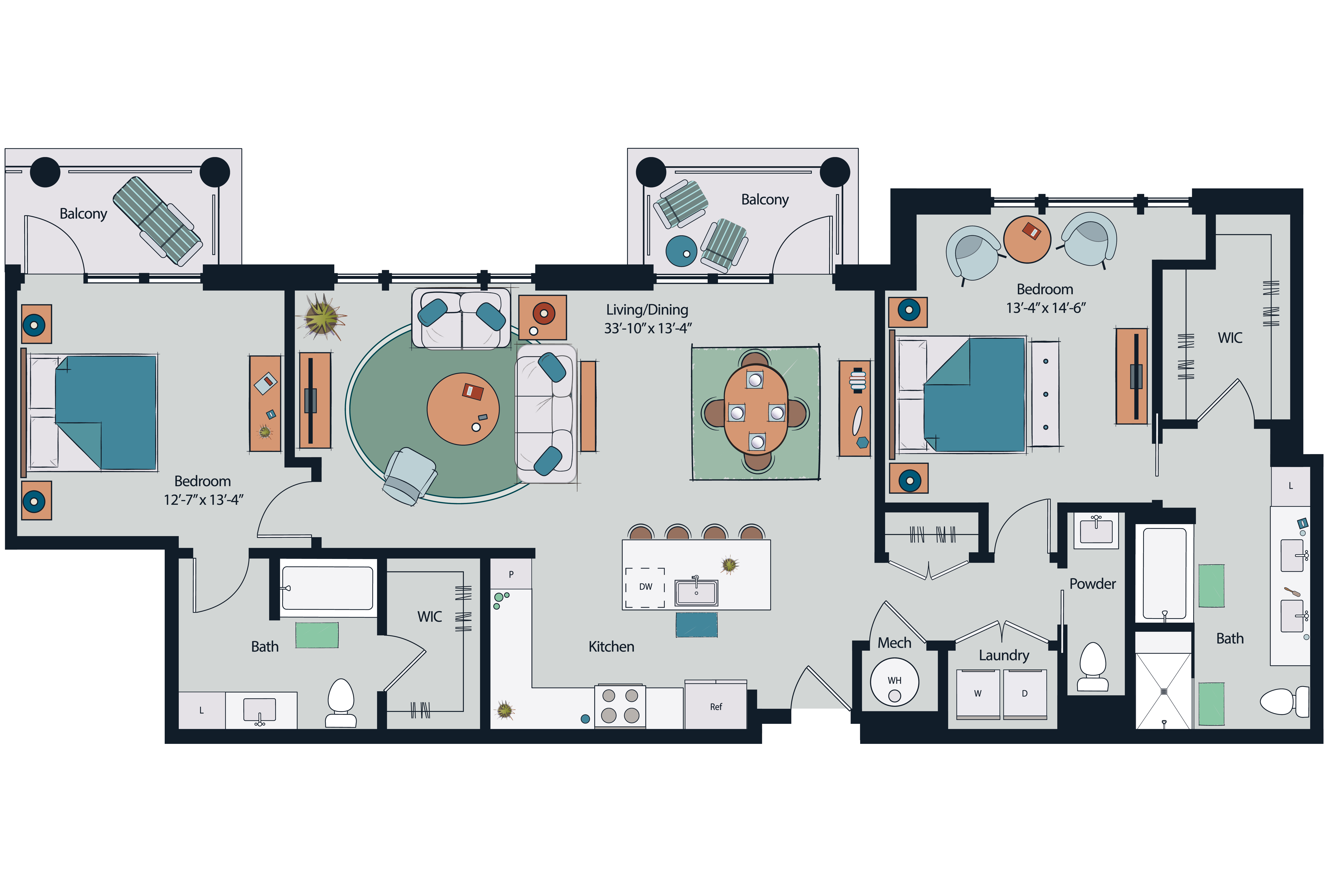 Floor plan layout diagram for B16